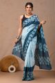 Beautiful Hand Block Printed Malmal Cotton Saree - KC100589