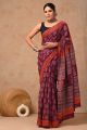 Beautiful Hand Block Printed Malmal Cotton Saree - KC100595