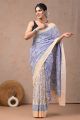 Beautiful Hand Block Printed Malmal Cotton Saree - KC100596