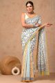 Beautiful Hand Block Printed Malmal Cotton Saree - KC100599