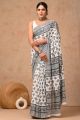 Beautiful Hand Block Printed Malmal Cotton Saree - KC100600