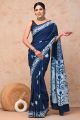 Beautiful Hand Block Printed Malmal Cotton Saree - KC100603