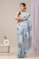 Beautiful Hand Block Printed Malmal Cotton Saree - KC100609