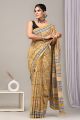 Beautiful Hand Block Printed Malmal Cotton Saree - KC100619