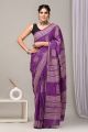 Beautiful Hand Block Printed Malmal Cotton Saree - KC100622