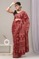 Beautiful Hand Block Printed Malmal Cotton Saree - KC100626