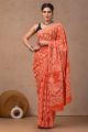 Beautiful Hand Block Printed Malmal Cotton Saree - KC100639