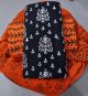 Stunning Hand Block Batik Printed Cotton Dress Material with Chiffon Dupatta - KC010938