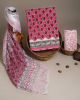 Premium Quality Hand Block Printed Cotton Dress Material with Chiffon Dupatta - KC11028