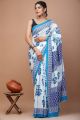 Premium Quality Printed Malmal Cotton Saree with Blouse - KC111021
