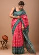 Beautiful Malmal Cotton Jaipuri Print Saree with Blouse - KC111146