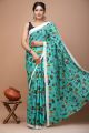 Beautiful Malmal Cotton Jaipuri Print Saree with Blouse - KC111152