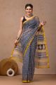 Beauitul Premium Quality Hand Block Printed Kota Doria Saree - KC150238