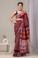 Linen Cotton Saree with Beautiful Silver Zari Border - KC180102