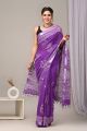 Linen Cotton Saree with Beautiful Silver Zari Border - KC180118