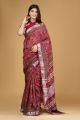 Linen Cotton Saree with Beautiful Silver Zari Border - KC180130