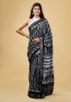 Linen Cotton Saree with Beautiful Silver Zari Border - KC180133