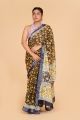 Linen Cotton Saree with Beautiful Silver Zari Border - KC180135