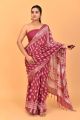 Linen Cotton Saree with Beautiful Silver Zari Border - KC180136