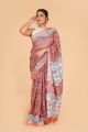 Linen Cotton Saree with Beautiful Silver Zari Border - KC180142