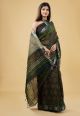 Linen Cotton Saree with Beautiful Silver Zari Border - KC180145