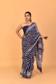 Linen Cotton Saree with Beautiful Silver Zari Border - KC180157