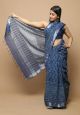 Linen Cotton Saree with Beautiful Silver Zari Border - KC180164