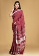 Linen Cotton Saree with Beautiful Silver Zari Border - KC180166