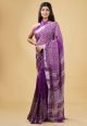 Linen Cotton Saree with Beautiful Silver Zari Border - KC180169