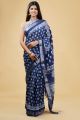 Linen Cotton Saree with Beautiful Silver Zari Border - KC180170