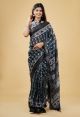 Linen Cotton Saree with Beautiful Silver Zari Border - KC180174