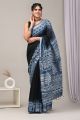 Linen Cotton Saree with Beautiful Silver Zari Border - KC180190