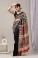 Linen Cotton Saree with Beautiful Silver Zari Border - KC180192