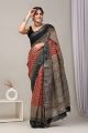 Linen Cotton Saree with Beautiful Silver Zari Border - KC180198