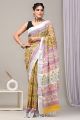 Linen Cotton Saree with Beautiful Silver Zari Border - KC180206