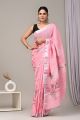 Linen Cotton Saree with Beautiful Silver Zari Border - KC180212