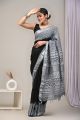 Linen Cotton Saree with Beautiful Silver Zari Border - KC180213