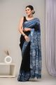 Linen Cotton Saree with Beautiful Silver Zari Border - KC180214