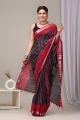 Linen Cotton Saree with Beautiful Silver Zari Border - KC180219