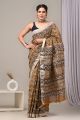 Linen Cotton Saree with Beautiful Silver Zari Border - KC180221