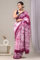 Linen Cotton Saree with Beautiful Silver Zari Border - KC180241