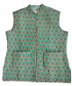 KC190031 - Bottle Green Printed Cotton Quilted Reversible Jacket for Ladies