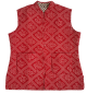 KC190033 - Red Printed Cotton Quilted Reversible Jacket for Ladies