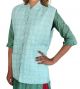 KC190041 - Printed Cotton Quilted Reversible Jacket for Ladies (Aqua Marine)