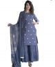 Beautiful Rayon Embroidery Kurti Sharara Dupatta Set