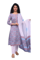 Beautiful & Premium Quality Cotton Printed Kurti, Pant, Dupatta Set