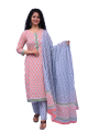 Beautiful & Premium Quality Cotton Printed Kurti, Pant, Dupatta Set