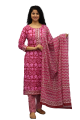 Beautiful & Premium Quality Cotton Printed Kurti, Pant, Dupatta Set