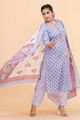 Prime Quality Pure Cotton Printed Straight Kurti Pant with Malmal Cotton Dupatta - KC201628