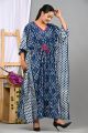 Beautiful Hand Block Print Cotton Night Dress Kafthan - KC300030